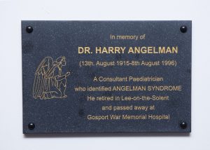 Plaque honoring Dr. Harry Angelman