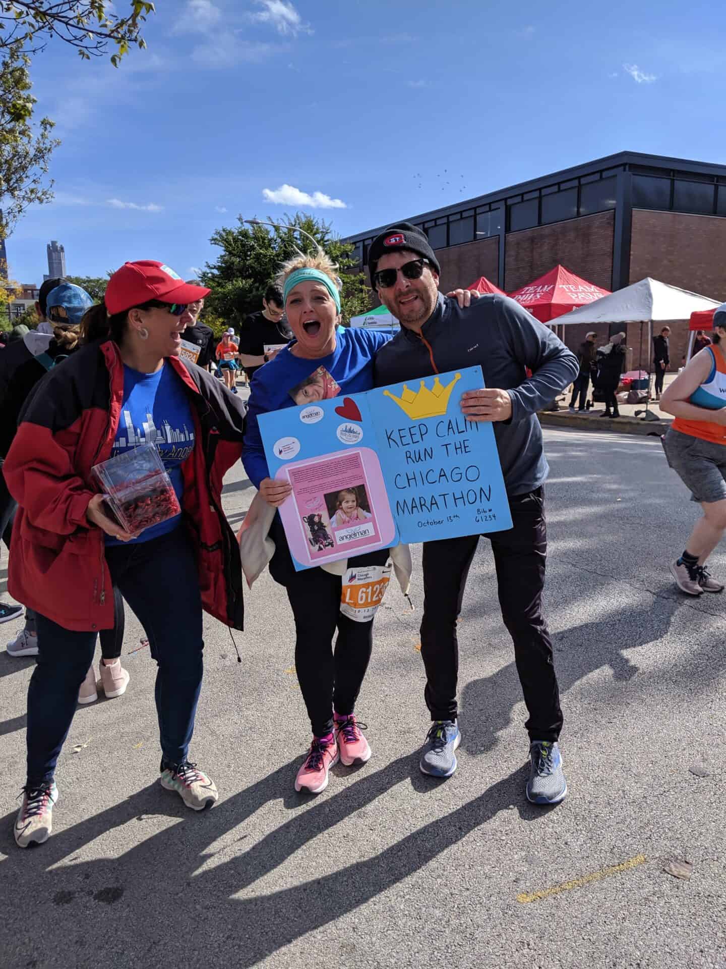 Windy City Angel, Mary Core stopping to take a picture at the 2019 Chicago Marathon