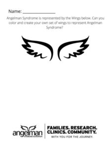 Wings that represent Angelman syndrome. And space to create your own wings