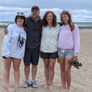 Amy Friel and family on the beach